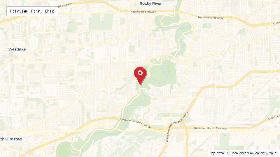 Street map of Fairview Park, Ohio with location pin