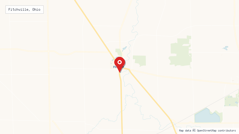 Street map of Fitchville, Ohio with location pin