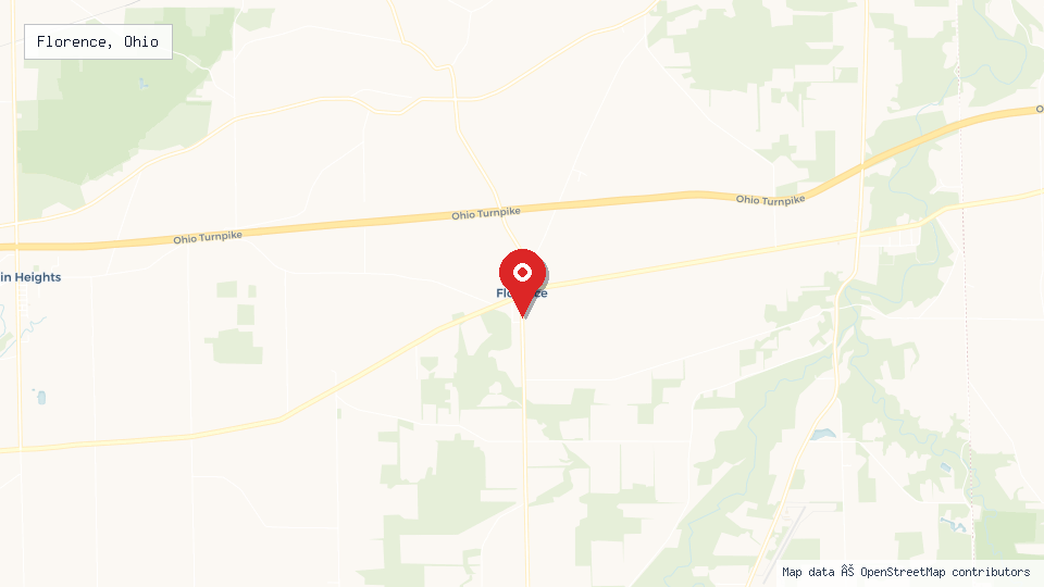Street map of Florence, Ohio with location pin