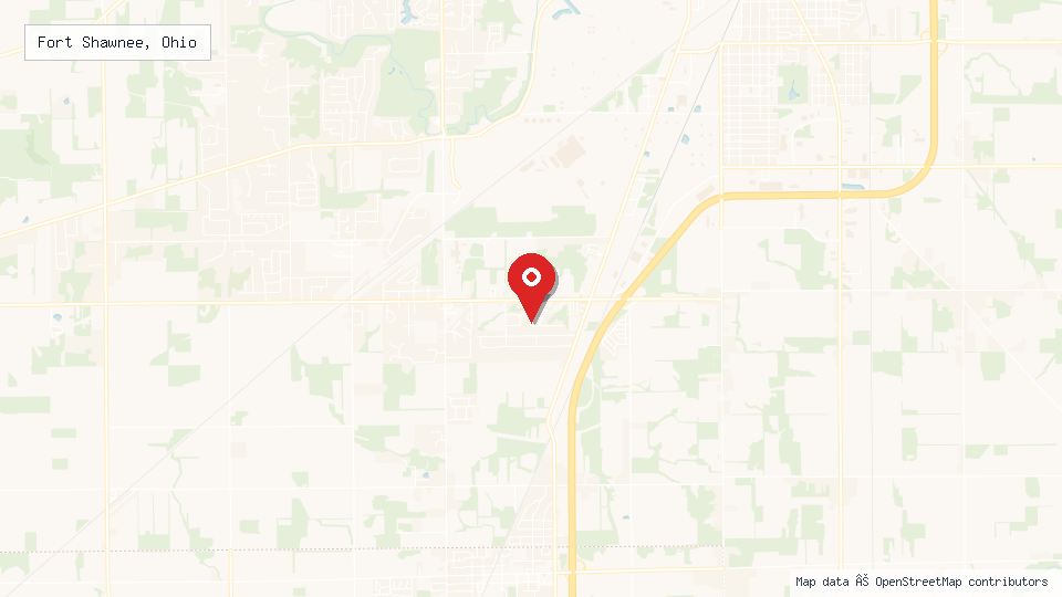 Street map of Fort Shawnee, Ohio with location pin