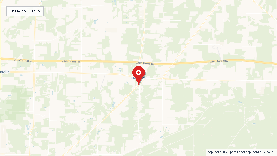 Street map of Freedom, Ohio with location pin