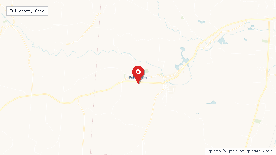 Street map of Fultonham, Ohio with location pin