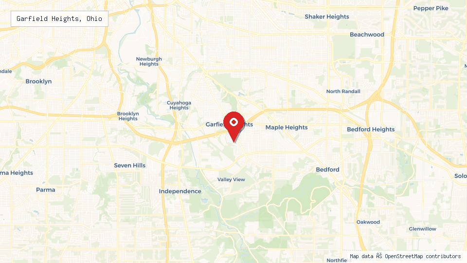Street map of Garfield Heights, Ohio with location pin