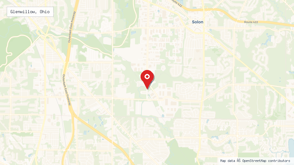 Street map of Glenwillow, Ohio with location pin