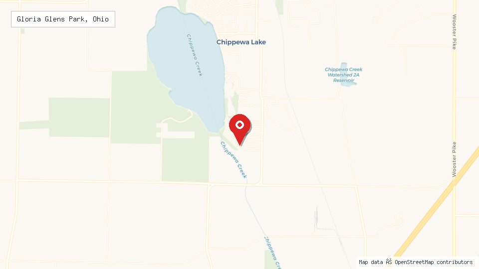 Street map of Gloria Glens Park, Ohio with location pin