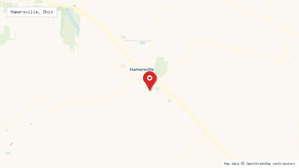 Street map of Hamersville, Ohio with location pin