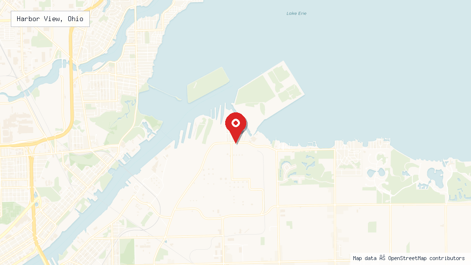 Street map of Harbor View, Ohio with location pin