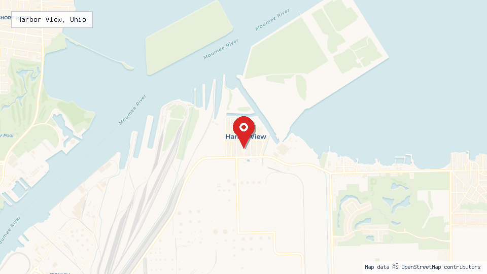Street map of Harbor View, Ohio with location pin