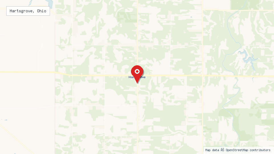 Street map of Hartsgrove, Ohio with location pin