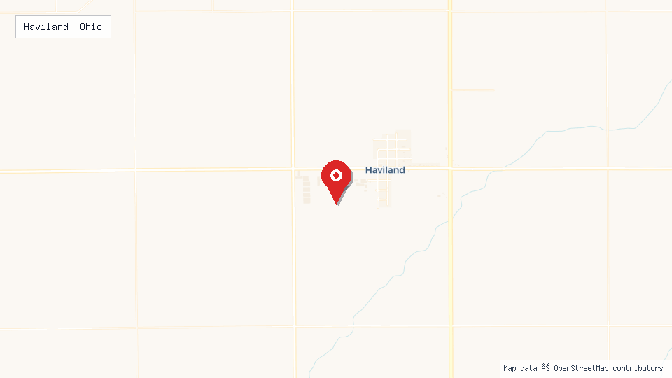 Street map of Haviland, Ohio with location pin