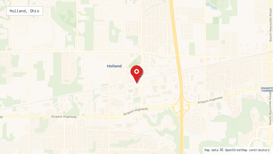 Street map of Holland, Ohio with location pin