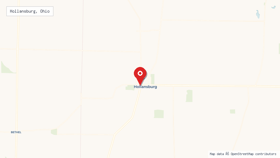 Street map of Hollansburg, Ohio with location pin