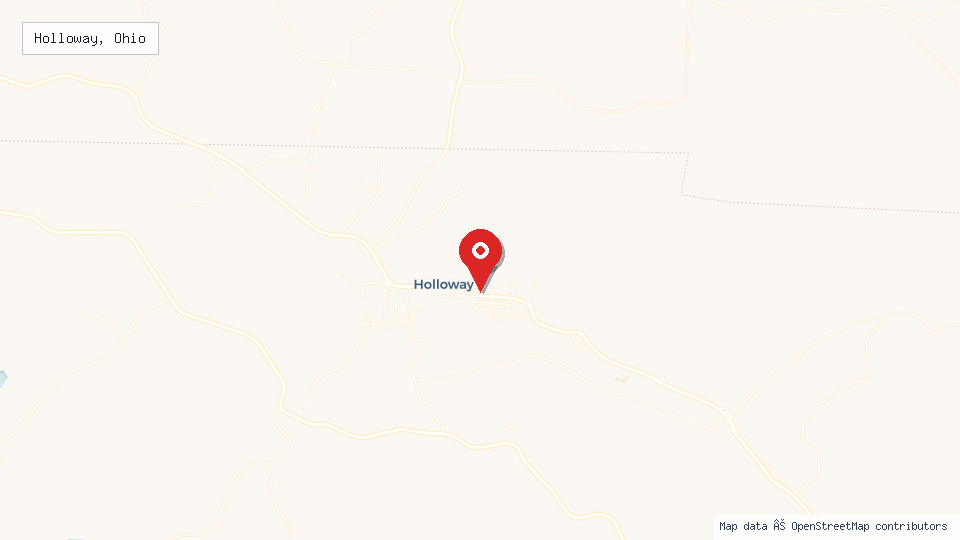 Street map of Holloway, Ohio with location pin