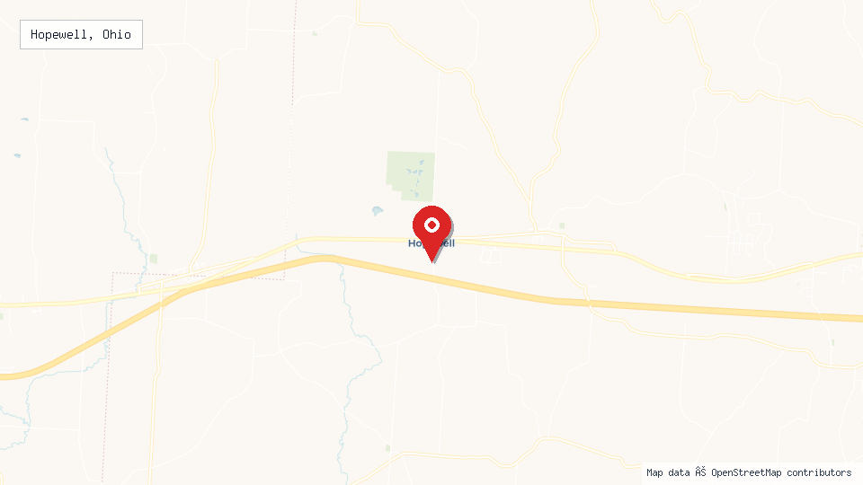 Street map of Hopewell, Ohio with location pin