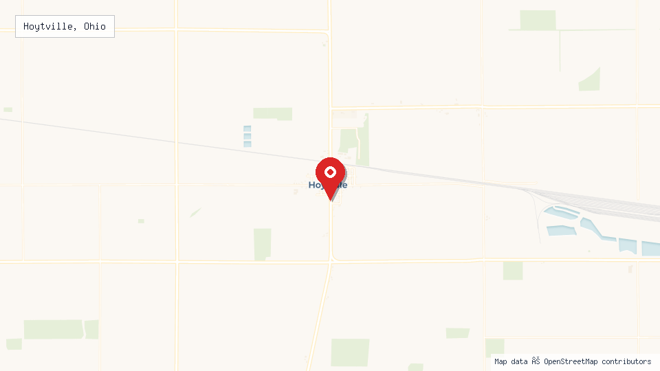 Street map of Hoytville, Ohio with location pin
