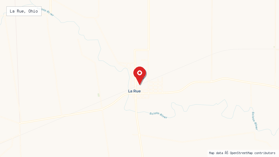 Street map of La Rue, Ohio with location pin
