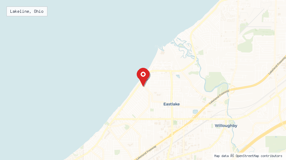 Street map of Lakeline, Ohio with location pin