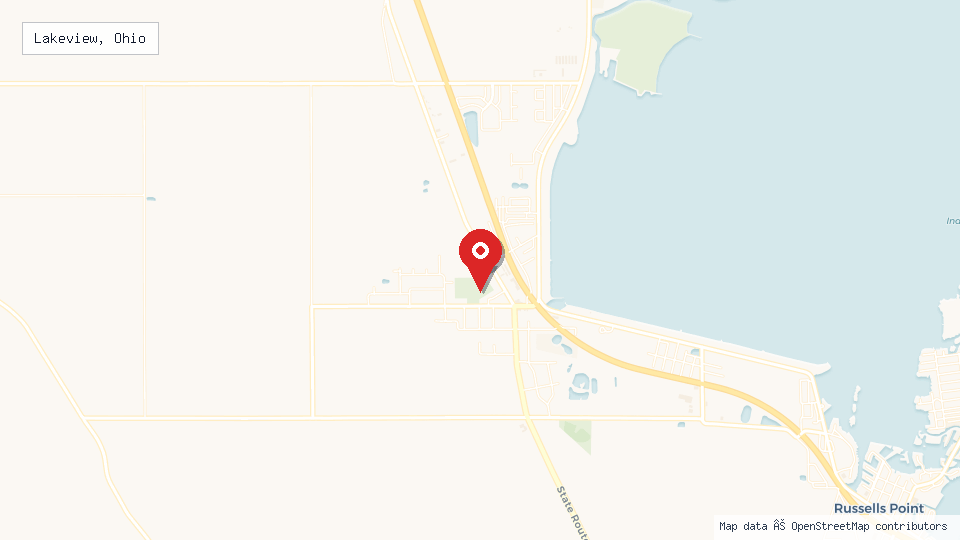 Street map of Lakeview, Ohio with location pin