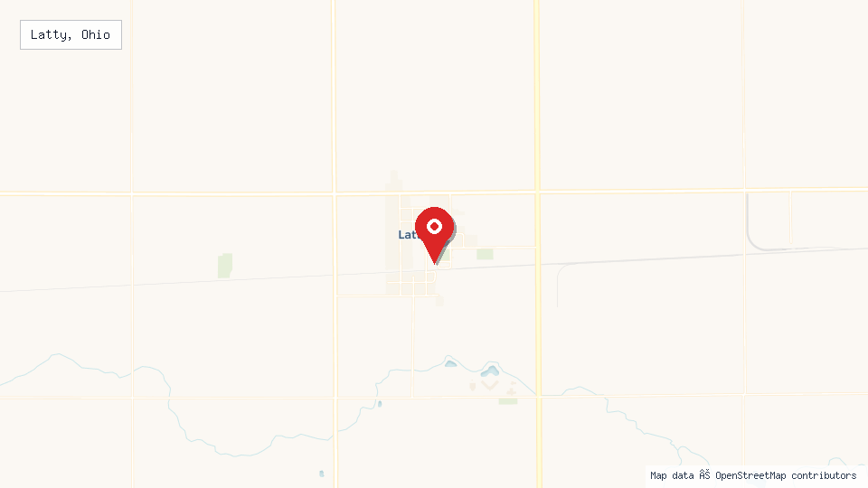 Street map of Latty, Ohio with location pin