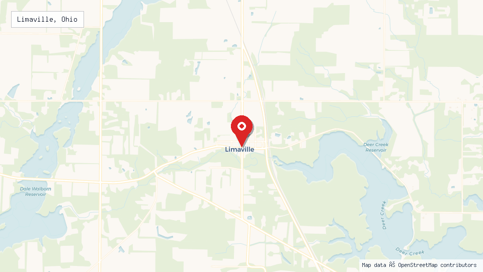 Street map of Limaville, Ohio with location pin