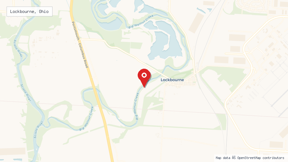 Street map of Lockbourne, Ohio with location pin