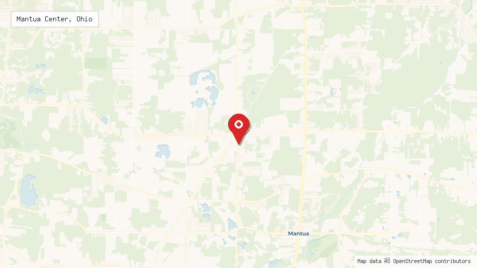 Street map of Mantua Center, Ohio with location pin