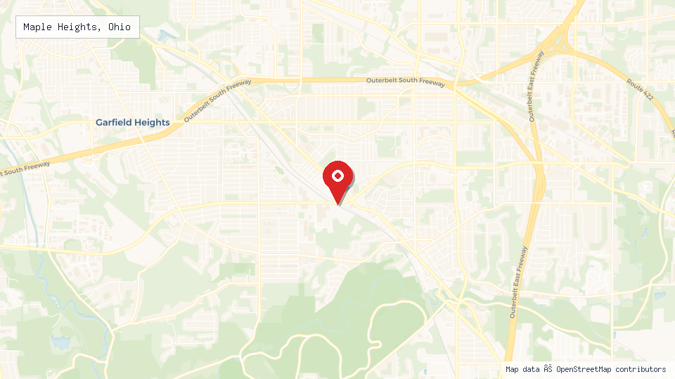 Street map of Maple Heights, Ohio with location pin