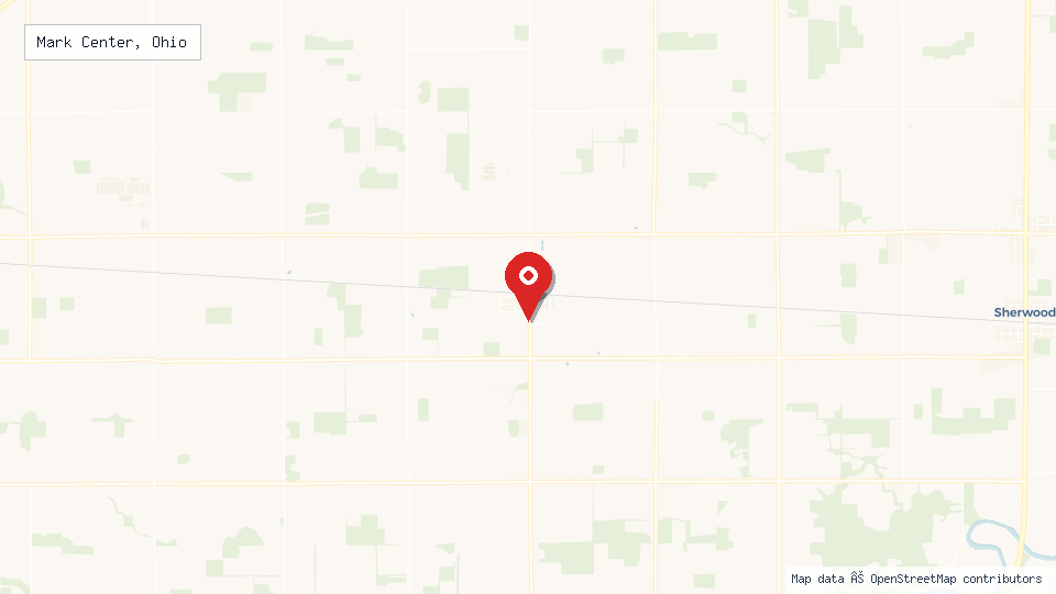 Street map of Mark Center, Ohio with location pin