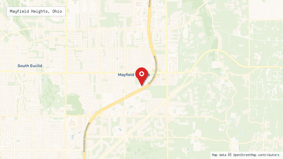 Street map of Mayfield Heights, Ohio with location pin