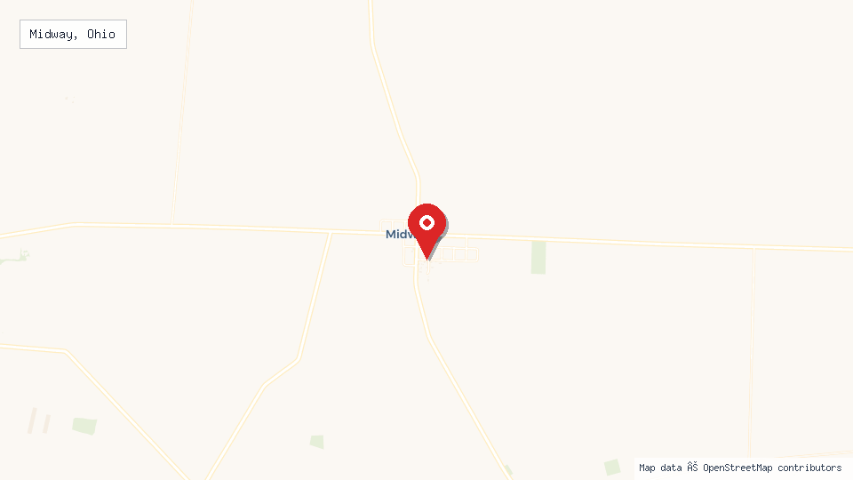 Street map of Midway, Ohio with location pin
