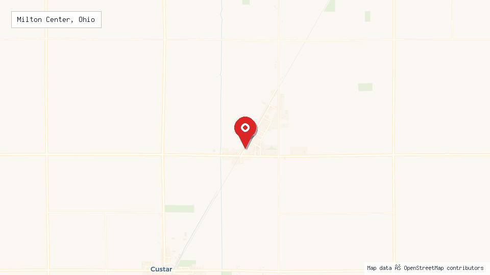 Street map of Milton Center, Ohio with location pin