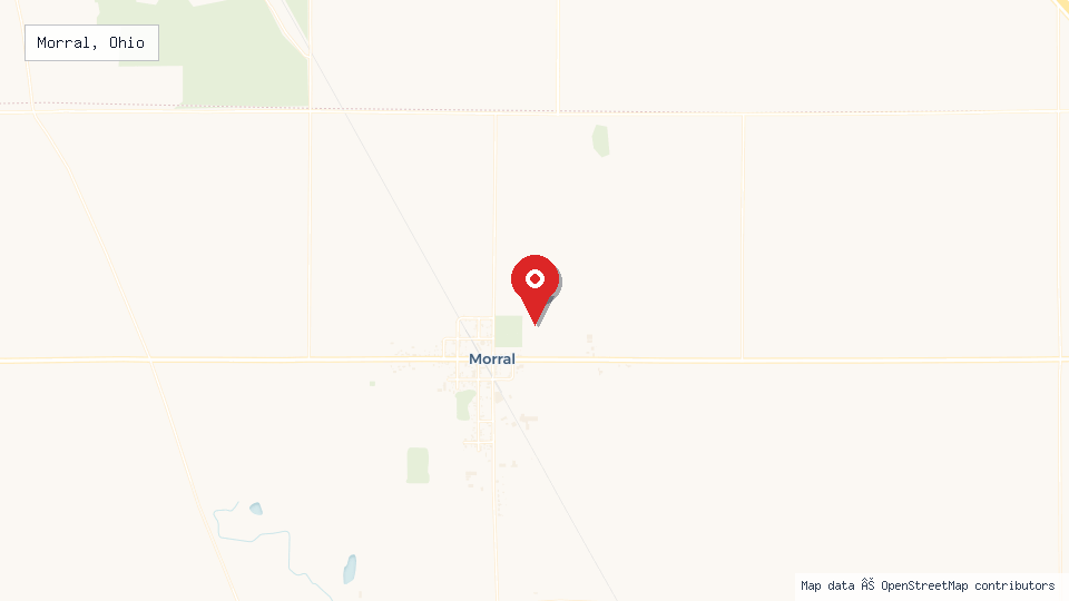 Street map of Morral, Ohio with location pin