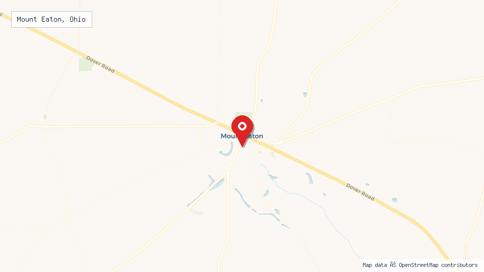 Street map of Mount Eaton, Ohio with location pin