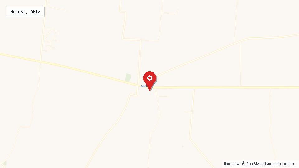 Street map of Mutual, Ohio with location pin