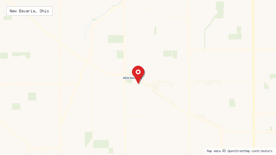 Street map of New Bavaria, Ohio with location pin