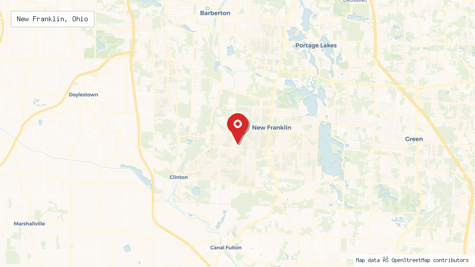 Street map of New Franklin, Ohio with location pin