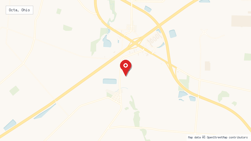 Street map of Octa, Ohio with location pin