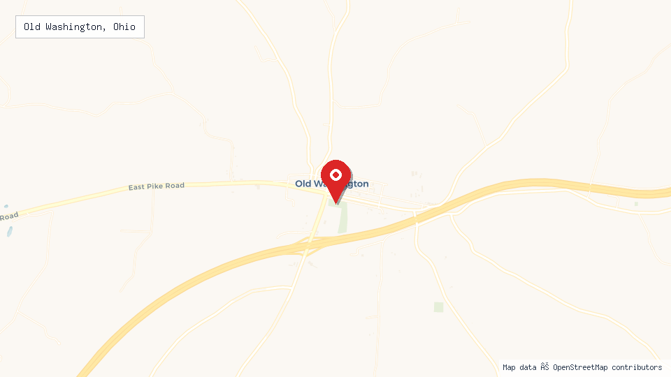 Street map of Old Washington, Ohio with location pin