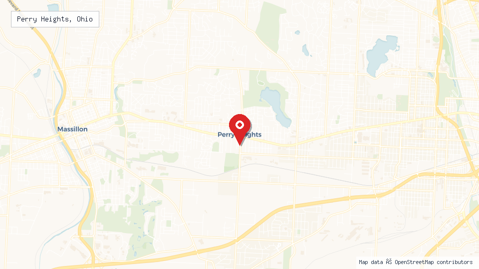Street map of Perry Heights, Ohio with location pin