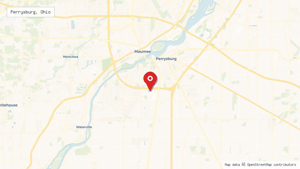 Street map of Perrysburg, Ohio with location pin
