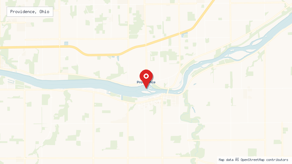 Street map of Providence, Ohio with location pin