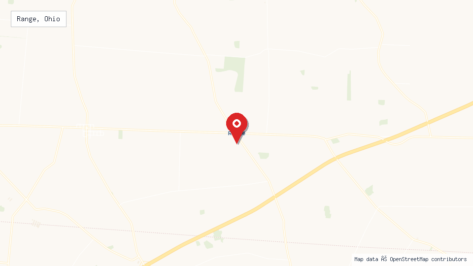 Street map of Range, Ohio with location pin