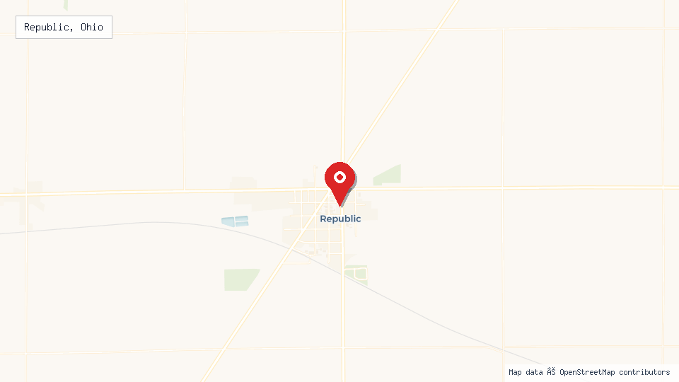 Street map of Republic, Ohio with location pin