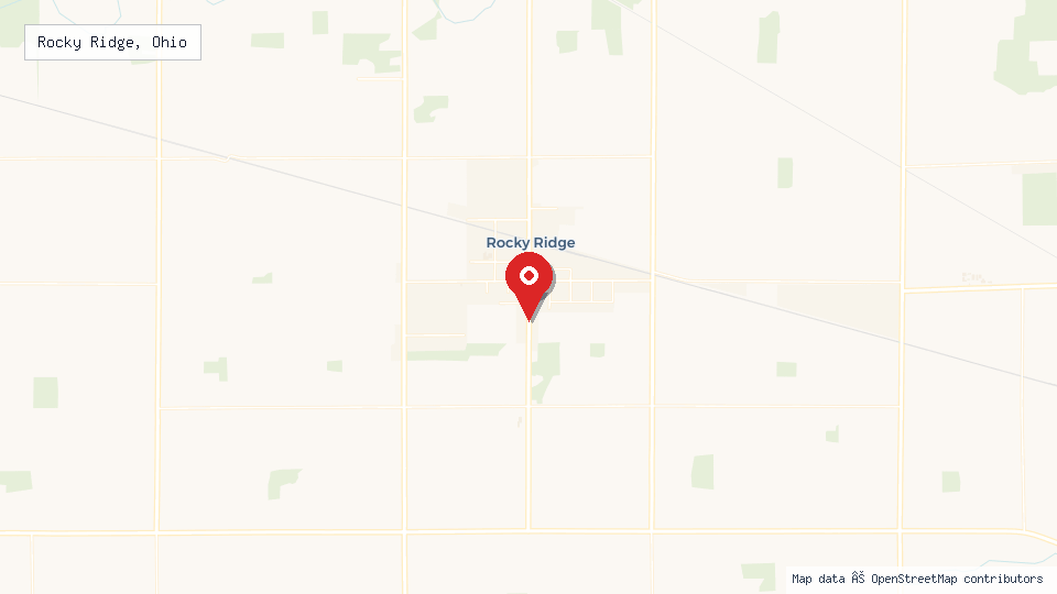 Street map of Rocky Ridge, Ohio with location pin