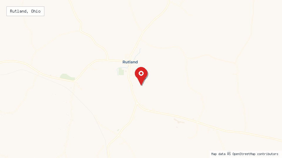 Street map of Rutland, Ohio with location pin