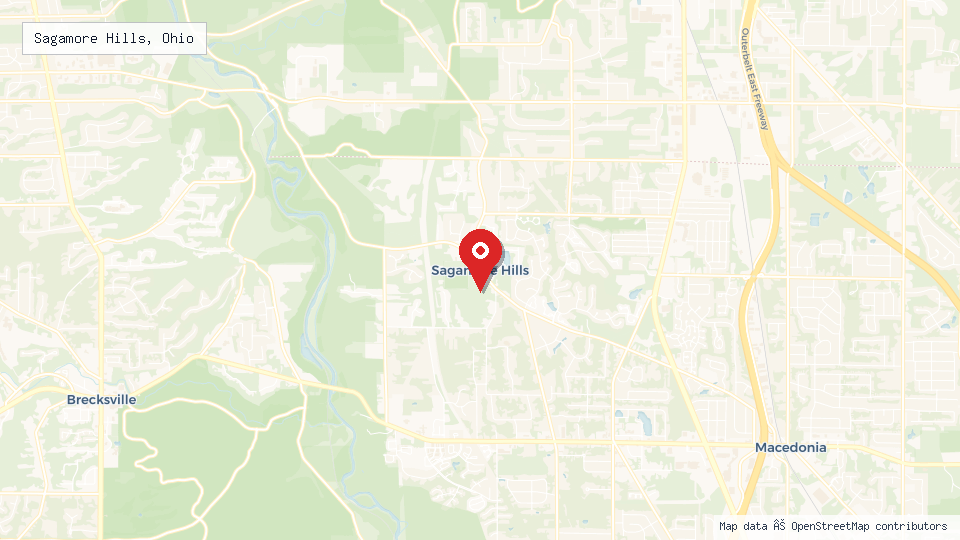 Street map of Sagamore Hills, Ohio with location pin