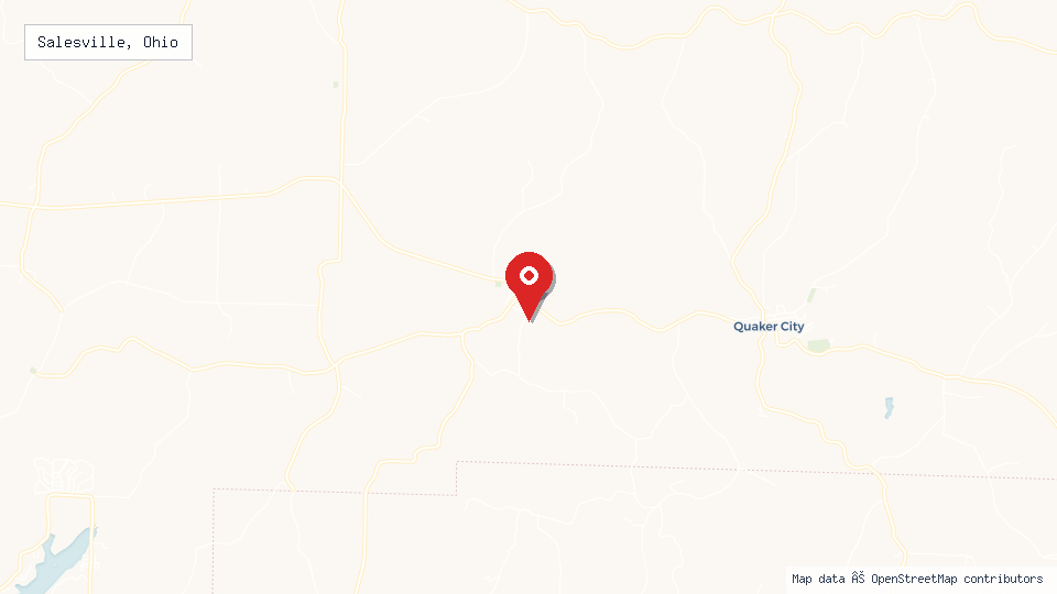 Street map of Salesville, Ohio with location pin