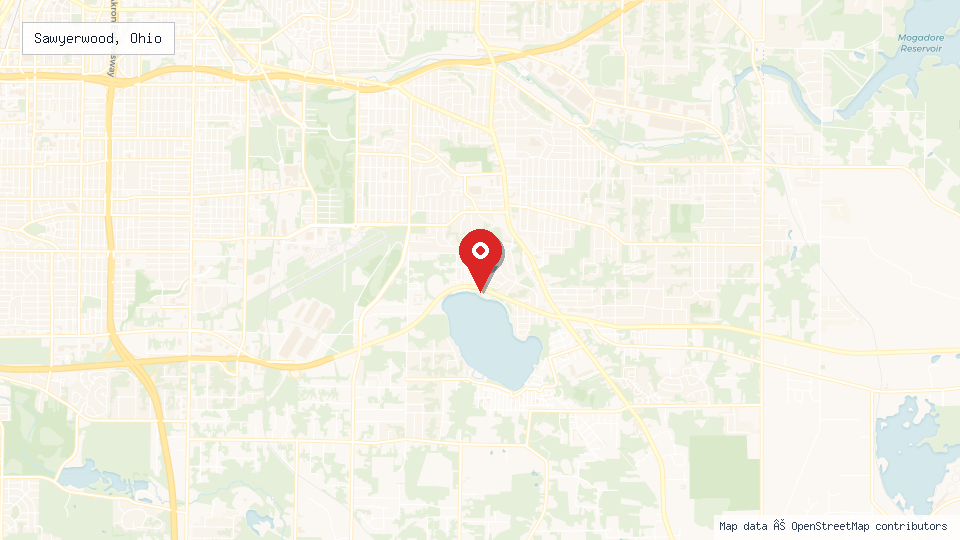Street map of Sawyerwood, Ohio with location pin