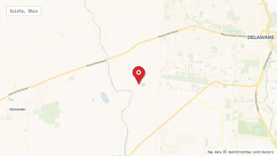 Street map of Scioto, Ohio with location pin