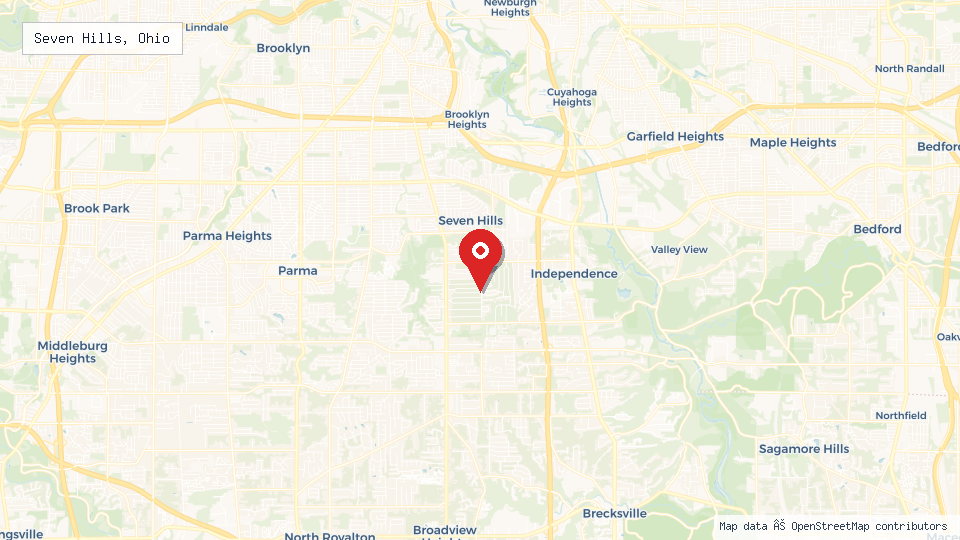 Street map of Seven Hills, Ohio with location pin